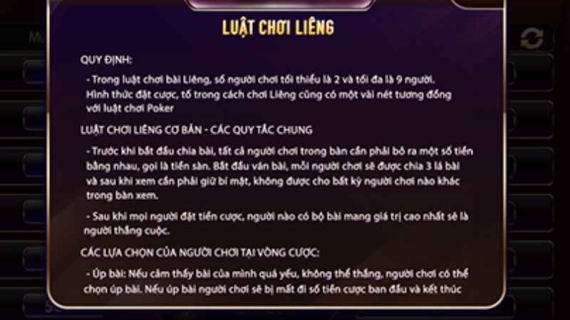 Luật chơi liêng Sunwin cực đơn giản 
